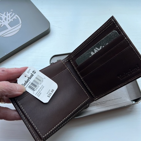 Timberland Brown Smooth Leather Bi-fold Wallet - Picture 3 of 6